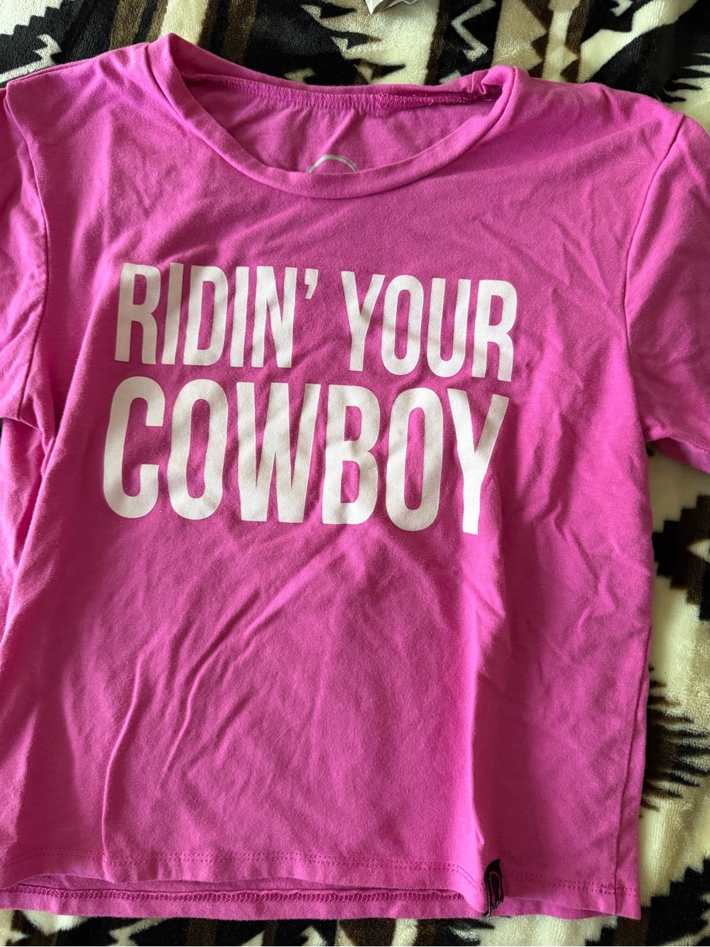 Kids Pink 'Ridin' Your Cowboy' Graphic Tee